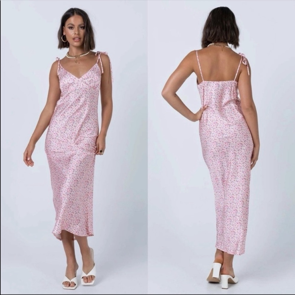 Princess Polly Pink Floral Veronica Midi Dress